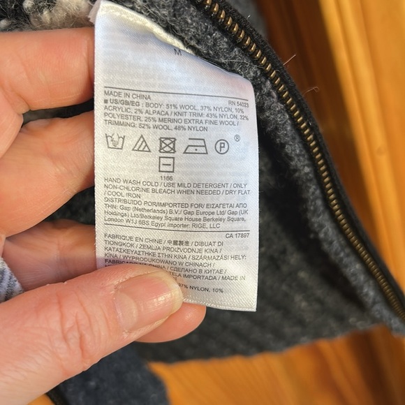 Banana Republic Sweater Women Med. Wool Blend Long Turtleneck Side Zip Pullover - Picture 6 of 8